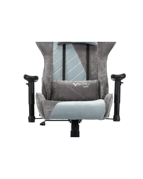 Кресло игровое Бюрократ VIKING X Fabric серый/серо-голубой с подголов. крестовина пластик