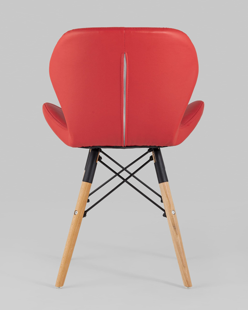 Обеденная группа стол Target 80*80, 4 стула Бон экокожа красный