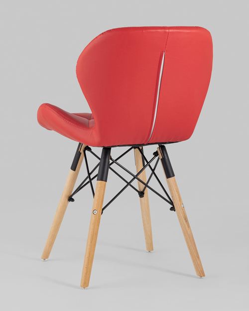 Обеденная группа стол Target 80*80, 4 стула Бон экокожа красный