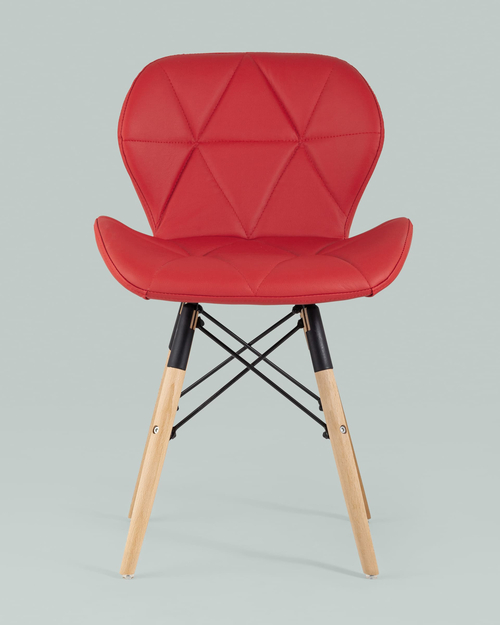 Обеденная группа стол Target 80*80, 4 стула Бон экокожа красный