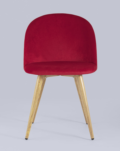 Обеденная группа стол Target 80*80, 4 стула Лион велюр красный